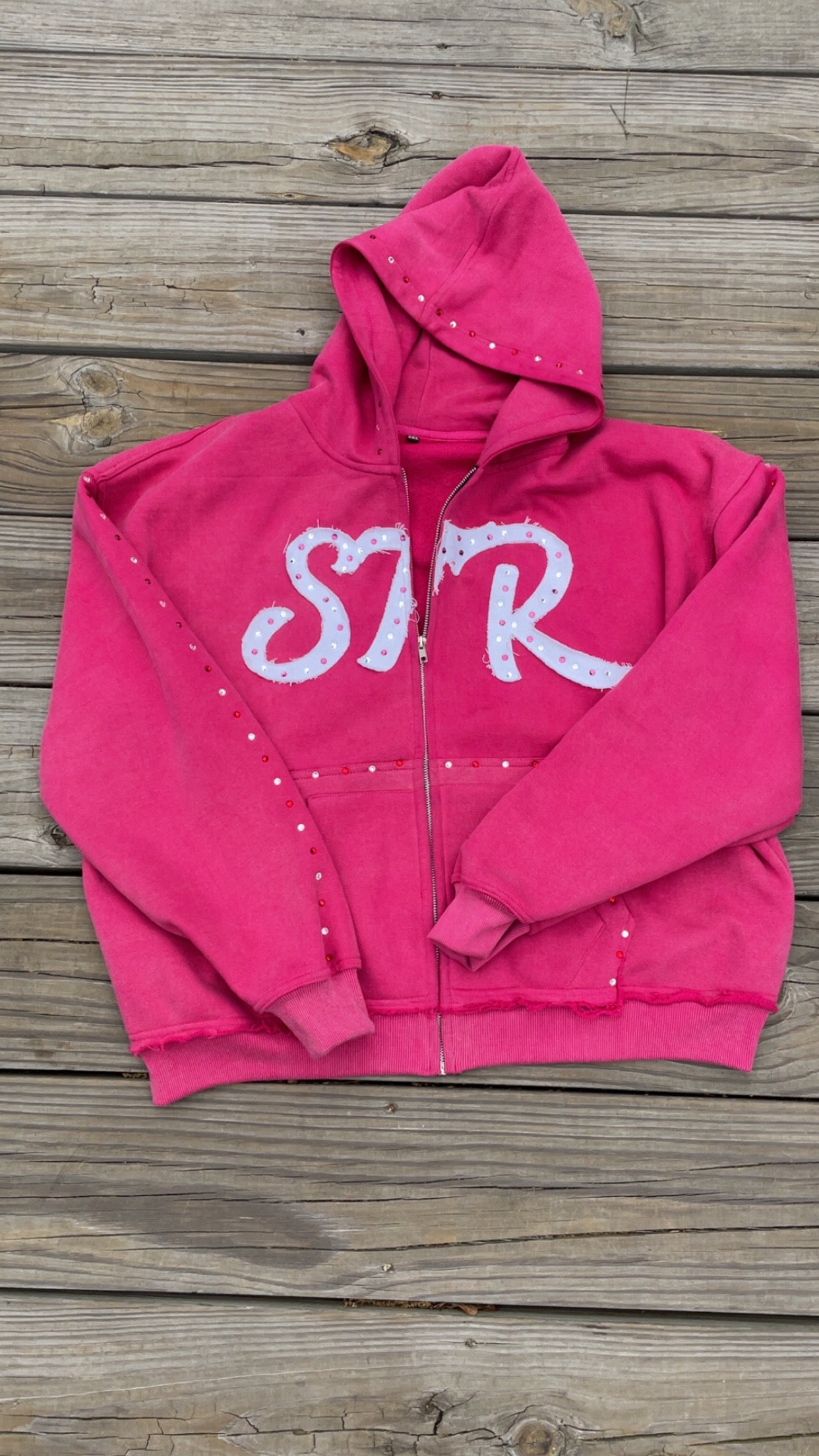 STR PINK RRR HOODIE (ACID WASH)