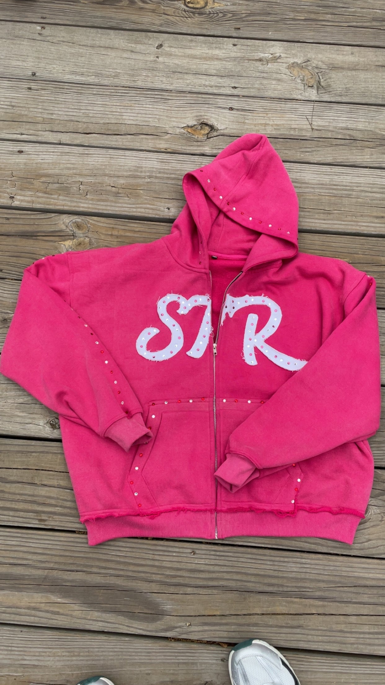 STR PINK RRR HOODIE (ACID WASH)