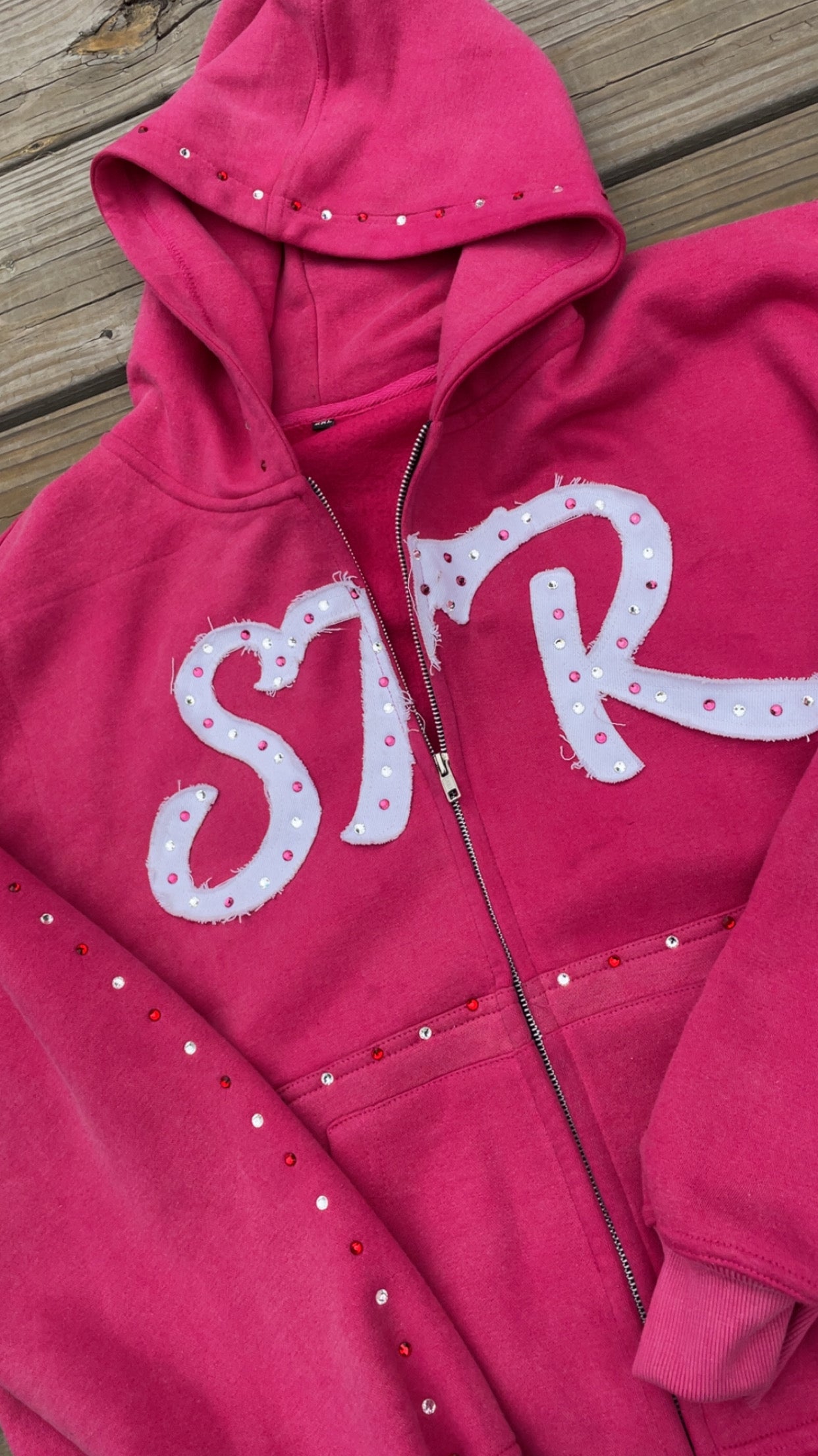 STR PINK RRR HOODIE (ACID WASH)
