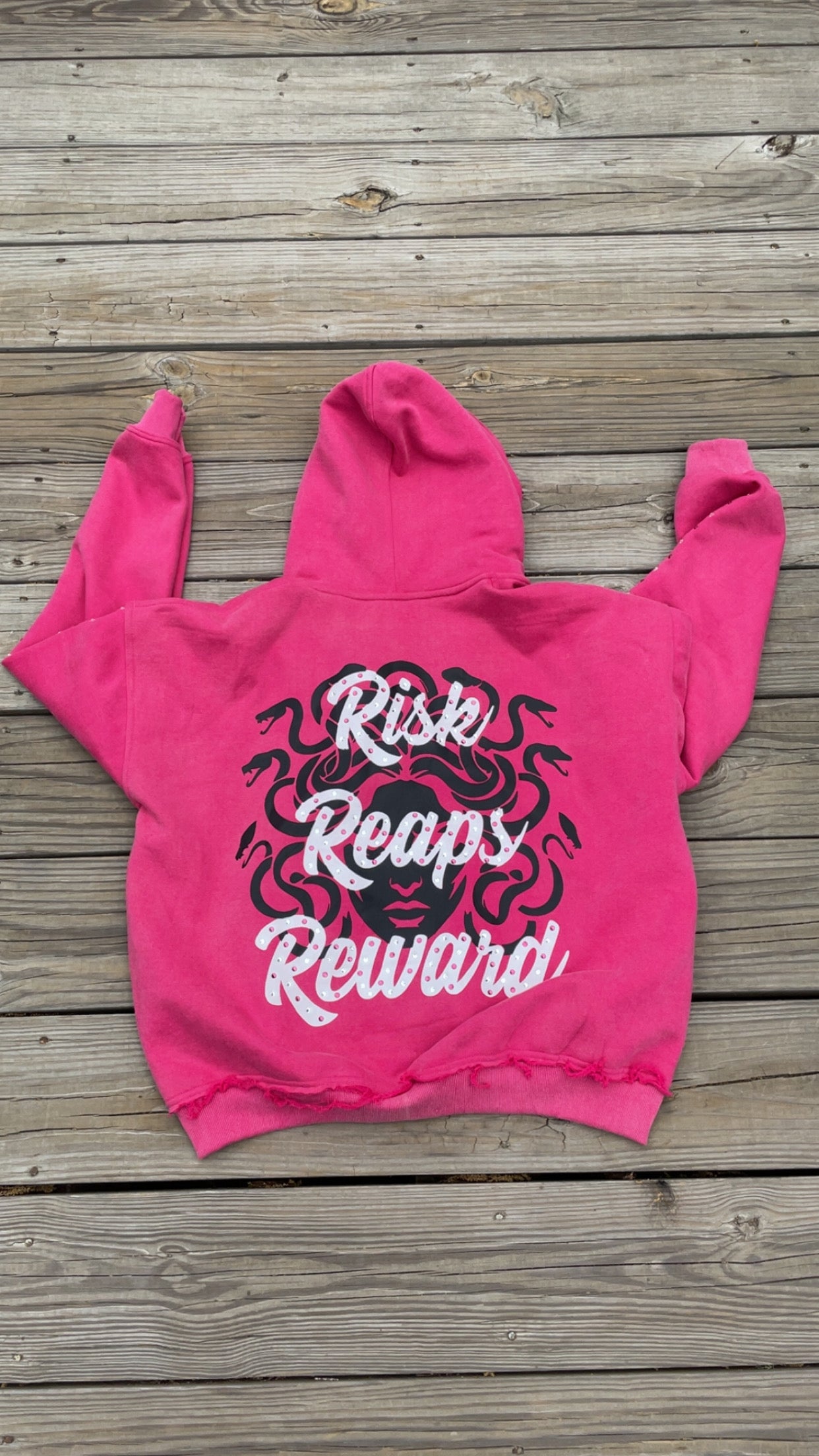 STR PINK RRR HOODIE (ACID WASH)